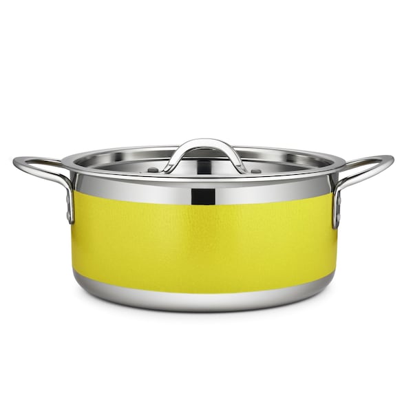 Bon Chef Country French 2 Pot W/Cover 9 3/8"Diax 4 3/8"H 4 Qt 9 Oz - Yellow 71302-CF2-Y - main